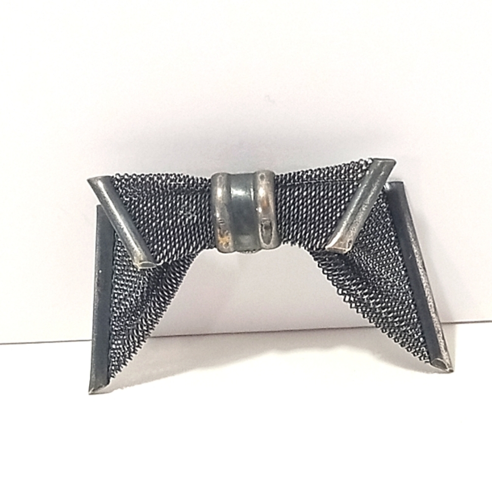 Vintage Metal Mesh Bow Shoe Clip Single Tiny Bow